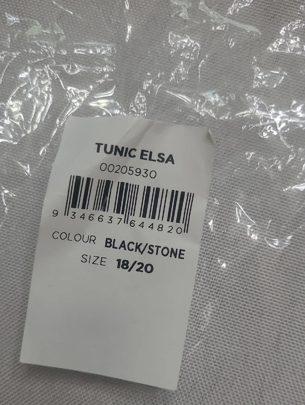 Avenue Elsa Black/Stone Tunic.  New!  Still In Packkage!  Size 18/20 - Picture 3 of 3